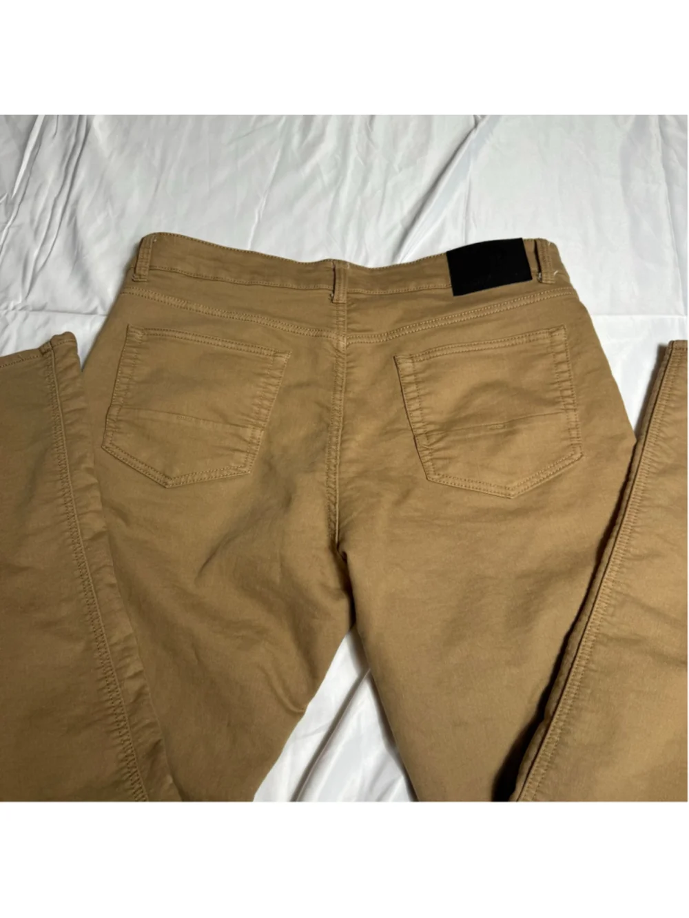 Men's Vintage Genes Black Slim Fit Chino Pants Brown Waist 36x32